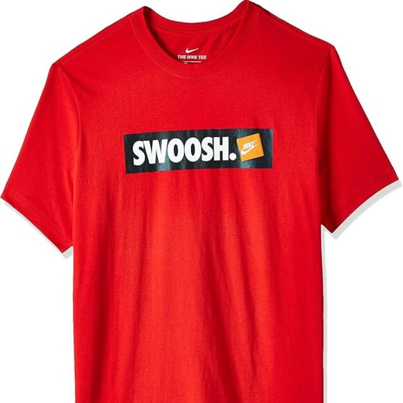 Nike Men’s Red Swoosh Graphic T-Shirt Tee NWT - Picture 1 of 3